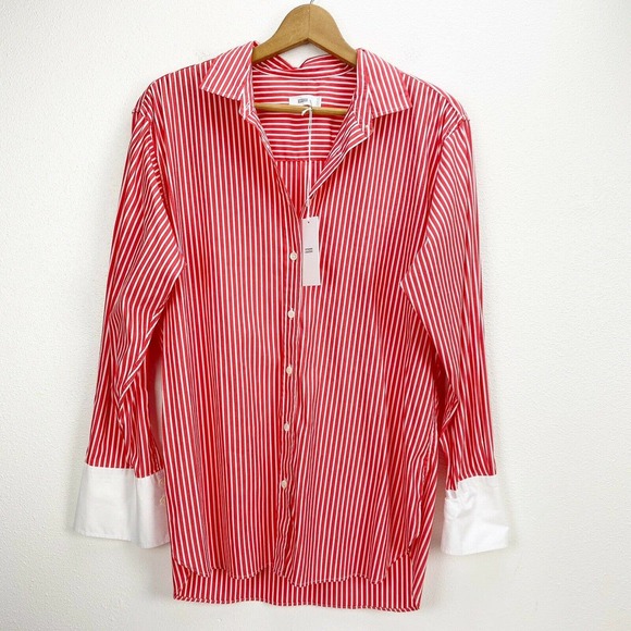 CLOSED Lilo Striped Button front Shirt Red white NWT Sz medium - Picture 3 of 8